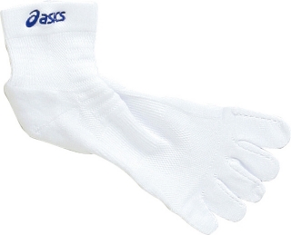 【ASICS/アシックス】 5本指パイルベリーショートソックス ホワイトxブルー ユニセックス アシックス